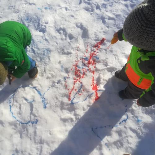Experimente im Schnee